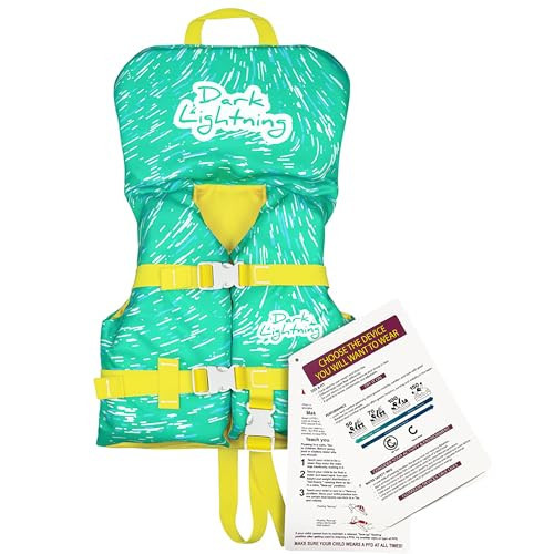 Dark Lightning Coast Guard Approved Baby/Infant Life Vest,USCG Kids Life Jacket 0-30 lbs, Toddler Floaties 20-30 Pounds,Toddler Swim Vest/Water Wings Arm Floaties in Puddle/Sea (Green) | Amazon (US)