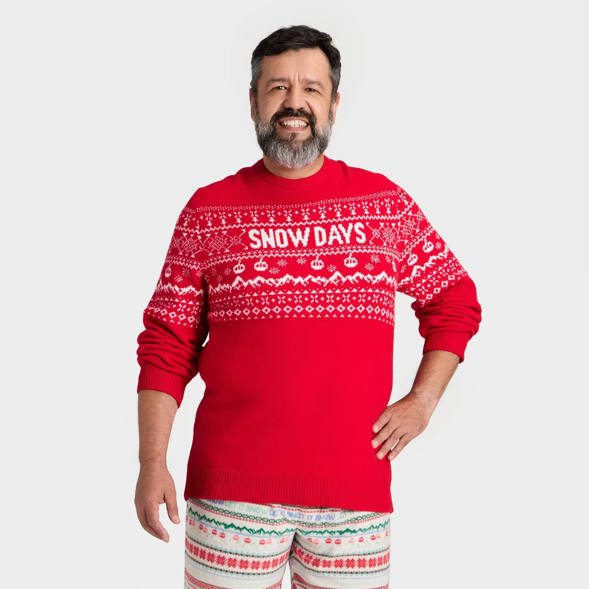Men's "Snow Days" Fair Isle Holiday Matching Family Sweater - Wondershop™ Red | Target