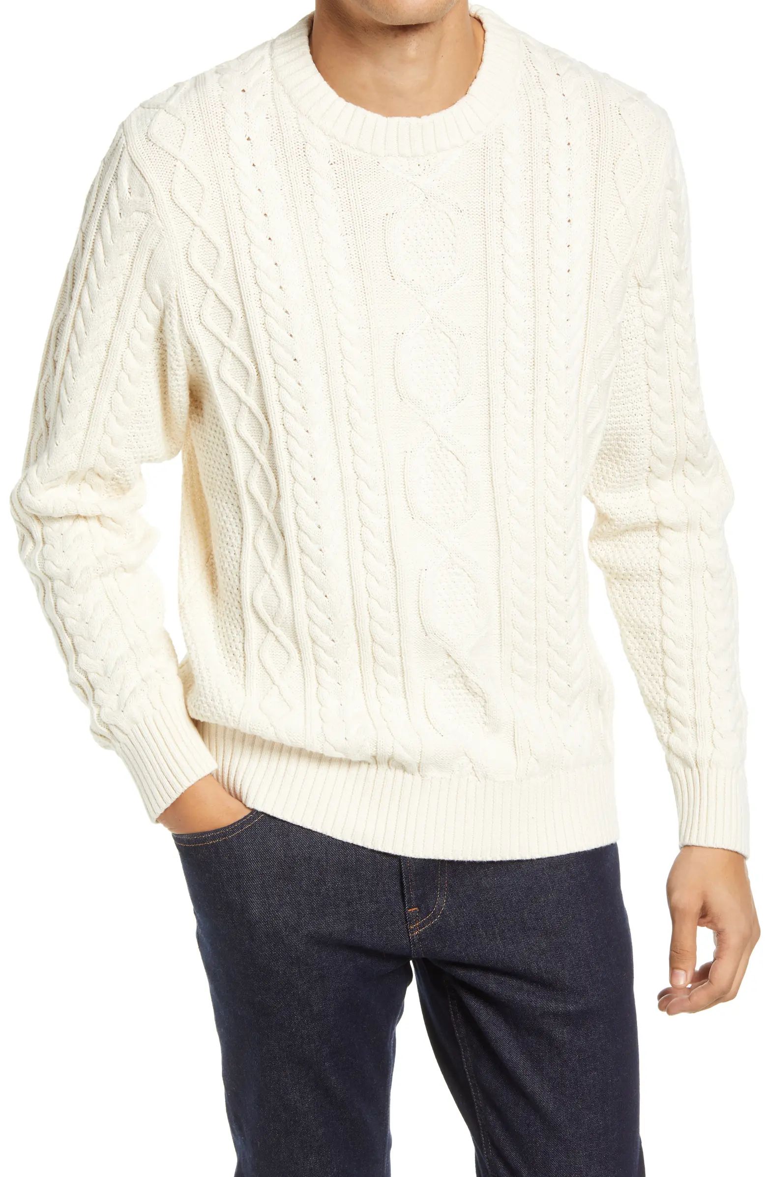 L.L.Bean Heritage Organic Cotton Fisherman Sweater | Nordstrom | Nordstrom