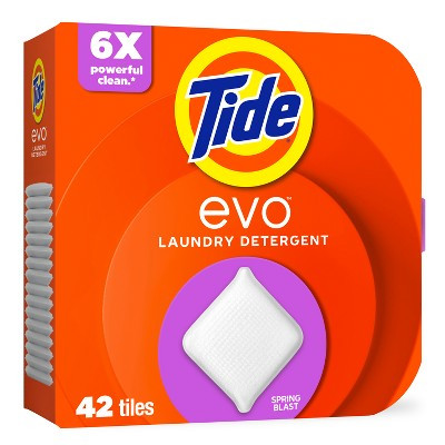 Tide EVO Spring Blast Laundry Detergent Tablets - 42ct: Odor Control, Cold Water Detergent, Bleach-Free | Target