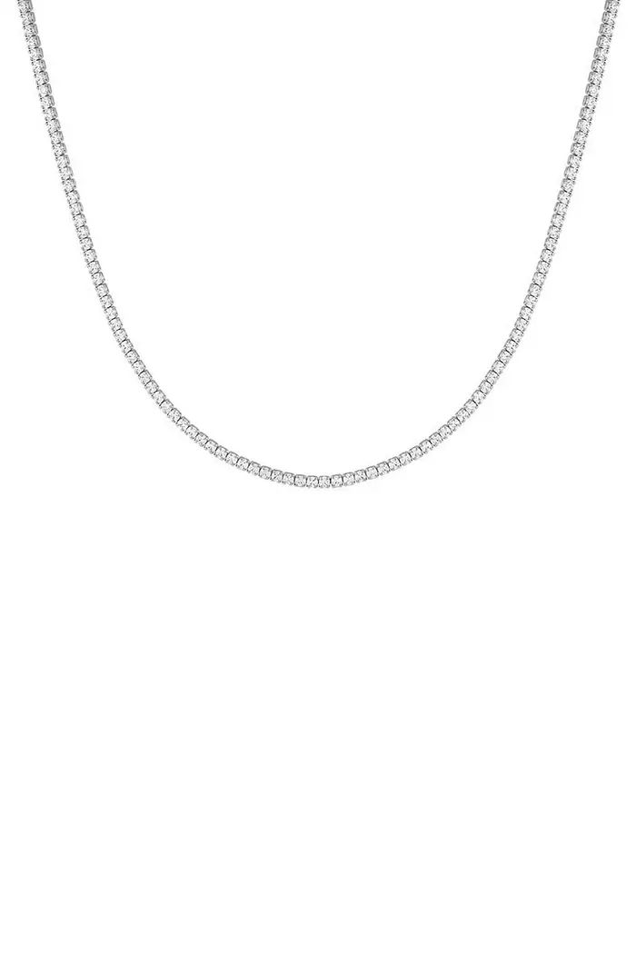 Adina's Jewels Classic Thin Cubic Zirconia Tennis Necklace | Nordstrom | Nordstrom