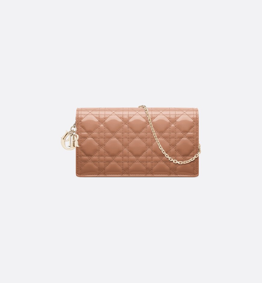 Lady Dior Pouch Rose Des Vents Patent Cannage Calfskin | DIOR | Dior Beauty (US)