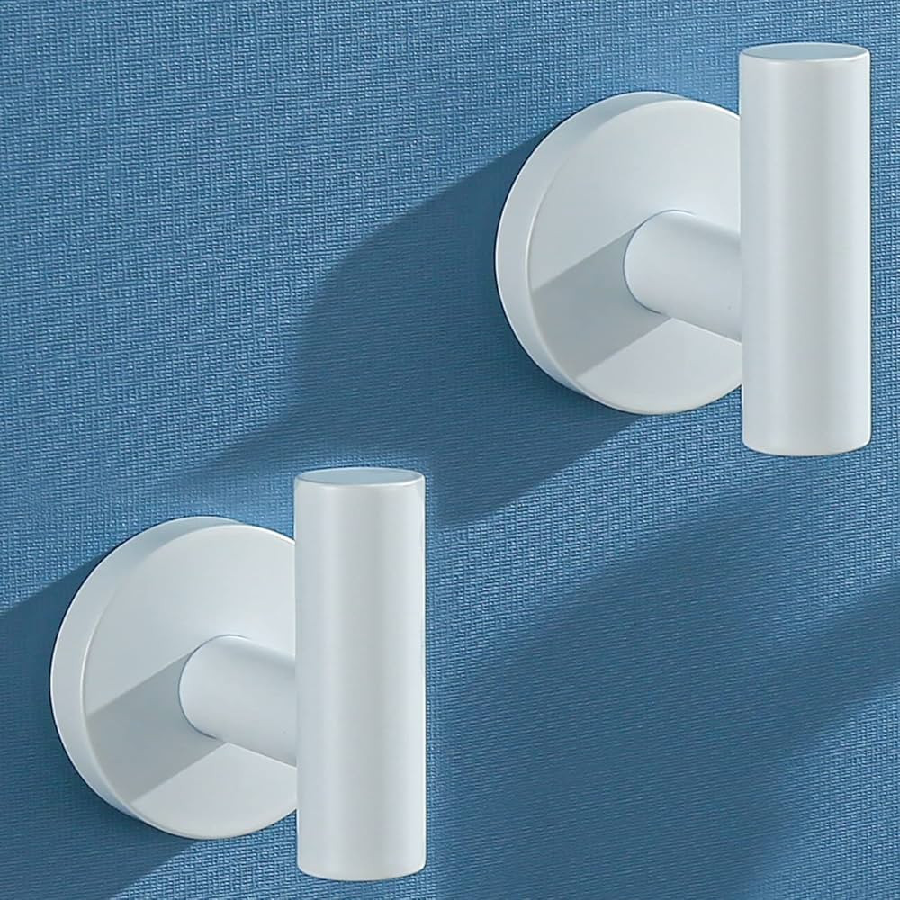 SEABEFORE White Towel Hooks Coat Hook, Robe Hook for Bath and Kitchen,Bathroom Hardware Accessori... | Amazon (US)