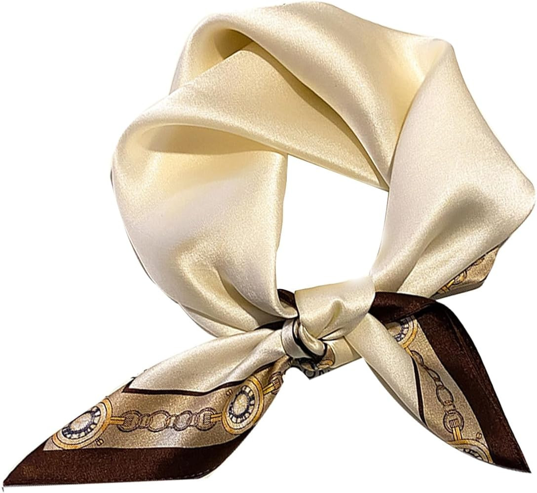 Clysoru Silk Neck Scarf Printed Scarves Head Women'S Fashion Oblique Angle Satin Scarfs For Bag H... | Amazon (US)