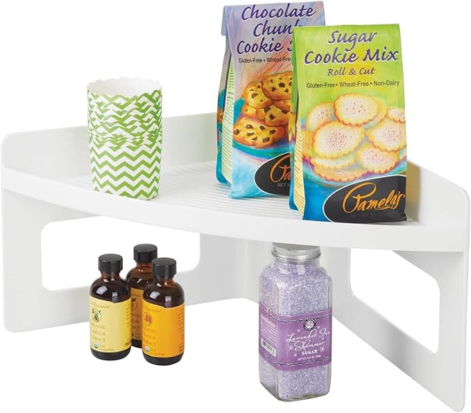 mDesign Plastic Kitchen Cabinet Lazy Susan Food Storage Organizer Raised Shelf Tray - 2 Tier, Pie... | Amazon (US)