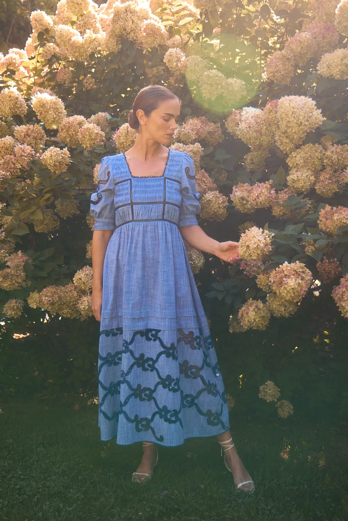 Rowe Dress | Embroidered Midi Dress | Hunter Bell | Hunter Bell