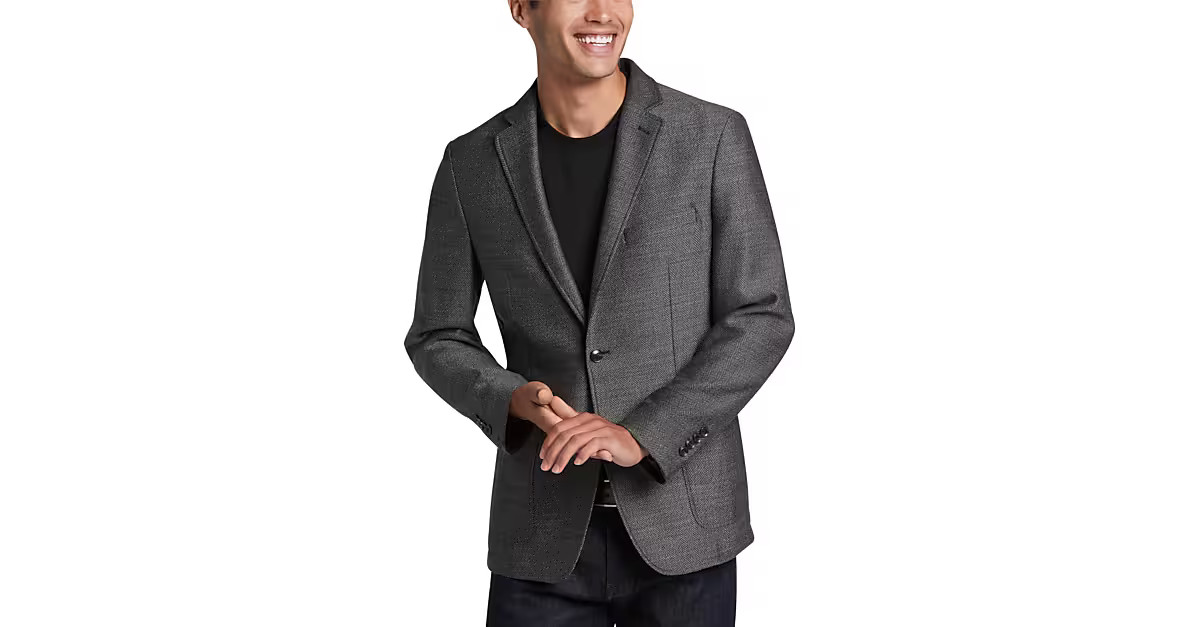 Calvin Klein X-Fit Slim Fit Sport Coat, Burgundy Herringbone | The Men's Wearhouse