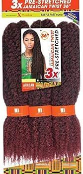Sensationnel X-Pression Pre-Stretched Crochet Braid - 3X JAMAICAN TWIST 36" (1B Off Black) | Amazon (US)