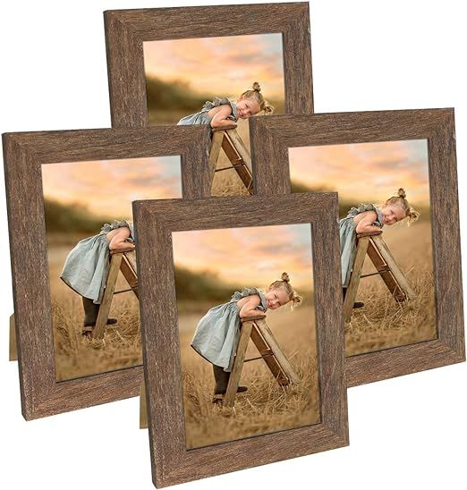 Hap Tim 5x7 Picture Frame Distressed Rustic Brown Wooden Photo Frames for Tabletop Display and Wa... | Amazon (US)