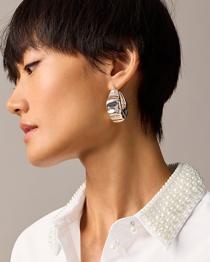 Collection cropped garçon shirt with pearl collar | J. Crew US