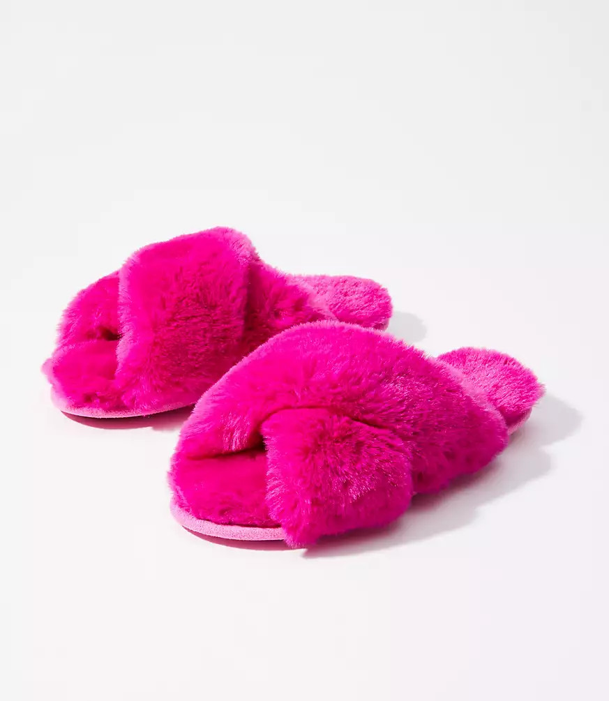 Faux Fur Slide Slippers | LOFT | LOFT