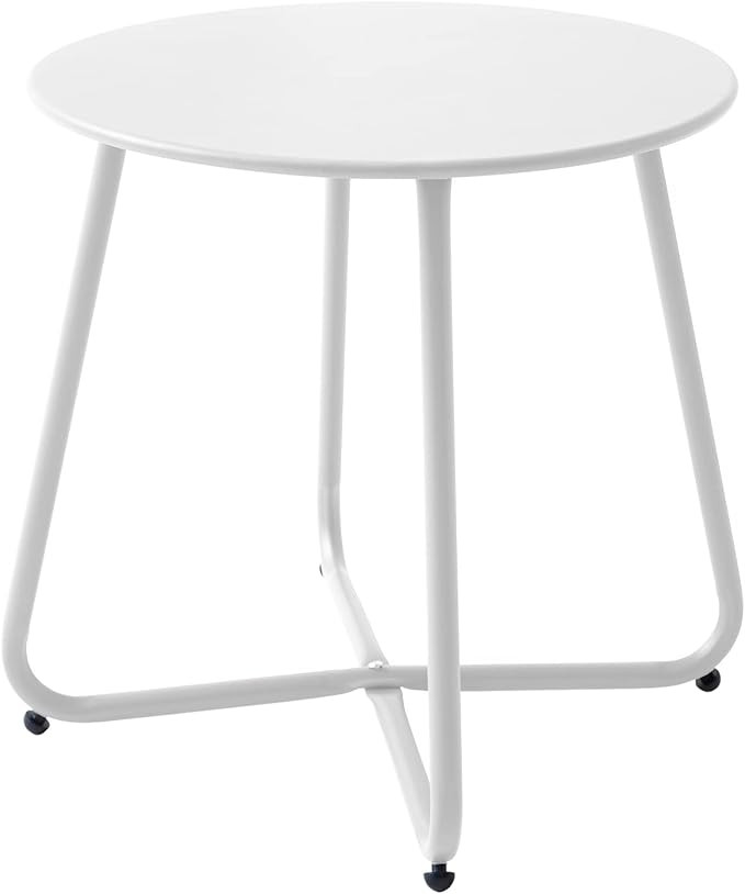 Meluvici Patio Outdoor Side Table Waterproof Round Metal Steel Small Side Table Weather Resistant... | Amazon (US)