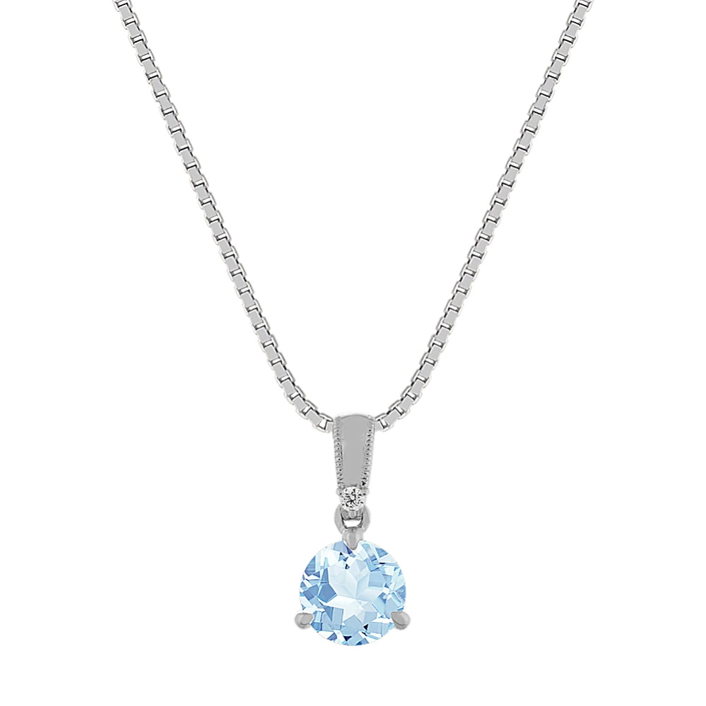 Bondi Aquamarine & Diamond Pendant | Shane Co