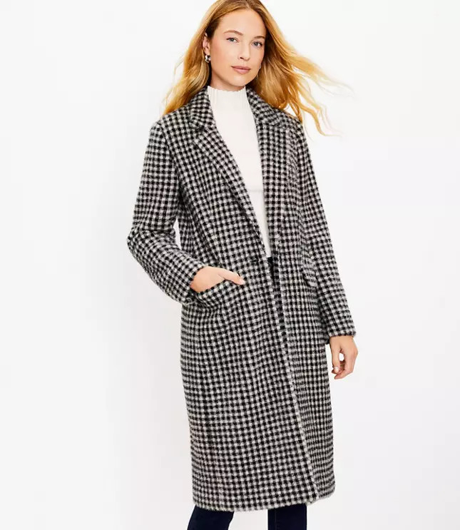 Checked Coat | LOFT