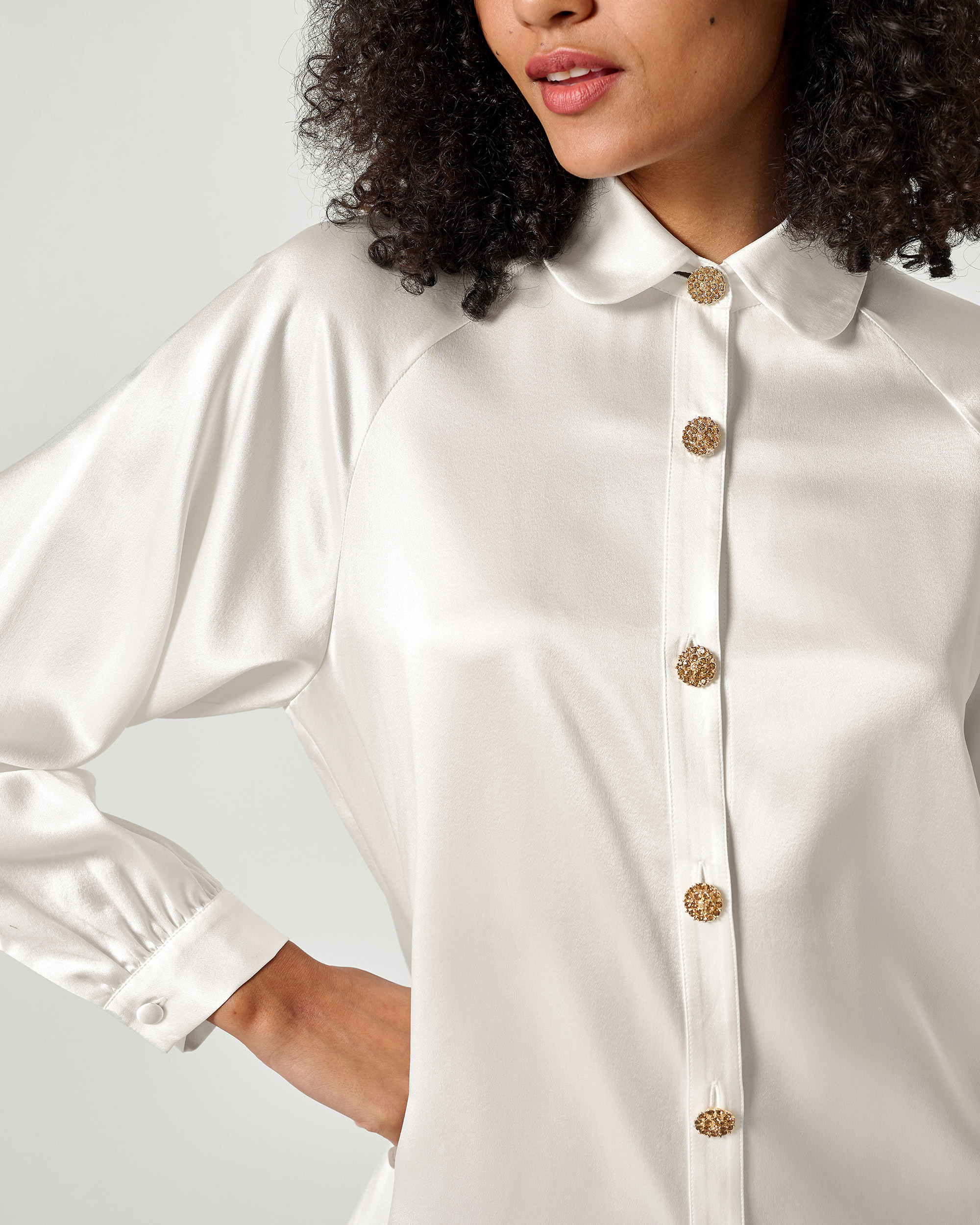Vintage Tie Neck Silk Shirt | LilySilk