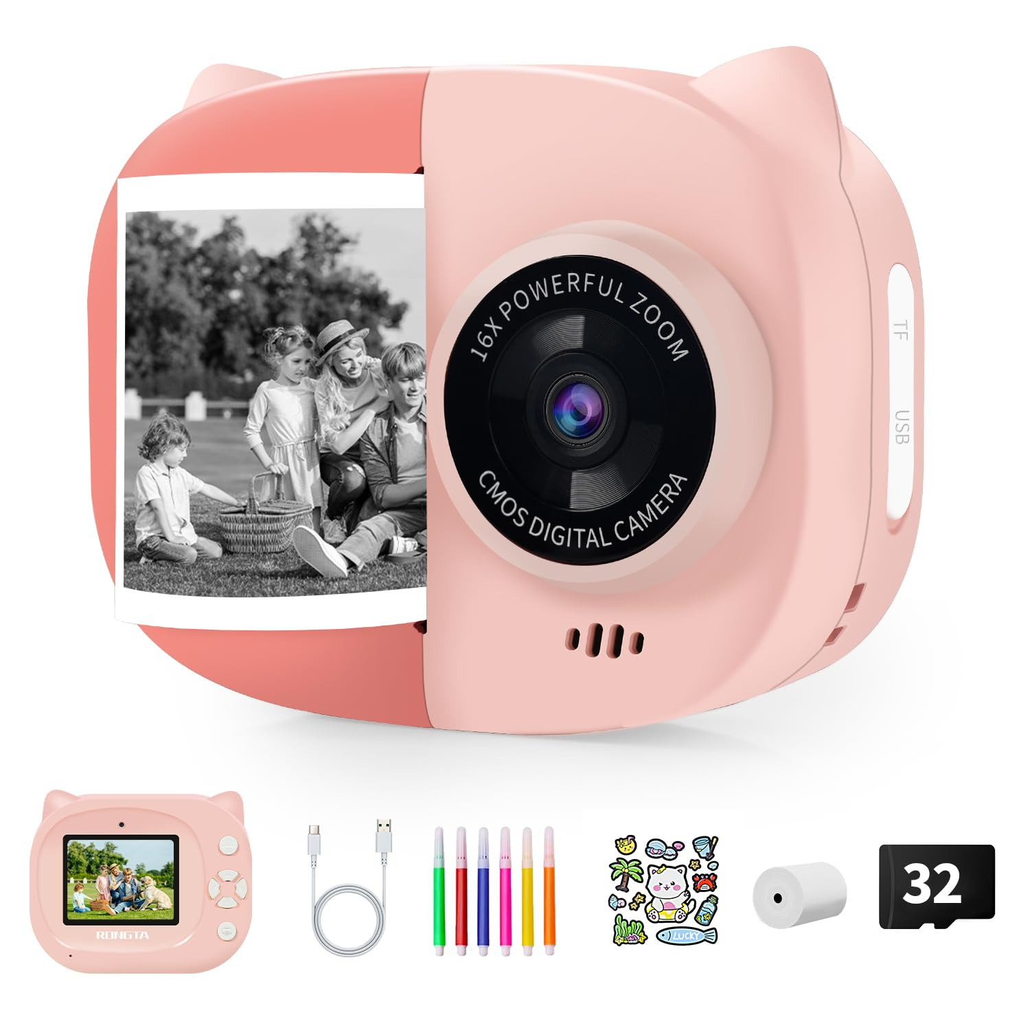 Rongta Kids Camera Instant Print, 1080P Kids Instant Cameras That Print Photos, Christmas Birthda... | Amazon (US)