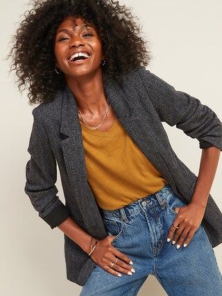 Oversized Patterned Blazer for Women | Old Navy (US)