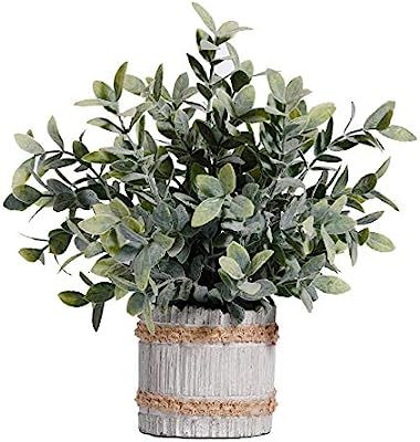 MIAIU Small Potted Artificial Plants Plastic Fake Greenery Topiary Shrubs for Home Office Farmhou... | Amazon (US)