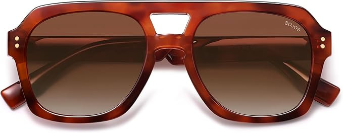 SOJOS Retro Thick Polarized Aviator Sunglasses for Women Men, 80s 90s Large Trendy Bold Square Pi... | Amazon (US)