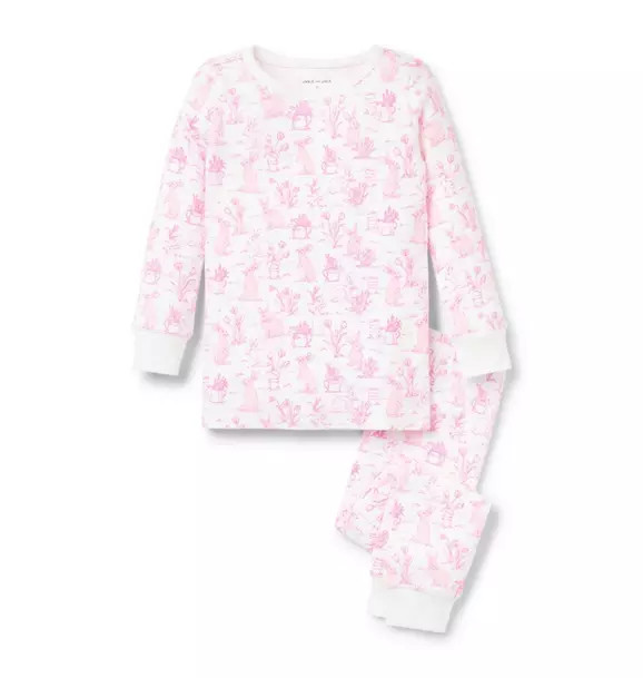 Organic Cotton Bunny Toile Pajama | Janie and Jack