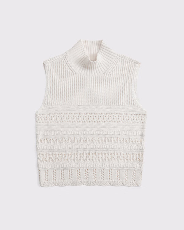 Ruffle Mockneck Sweater Shell Top | Abercrombie & Fitch (US)