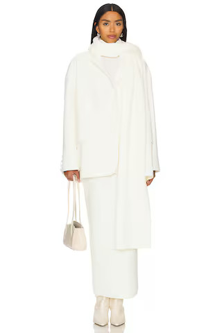 SELMACILEK Scarf-detailed Cachet Blazer Jacket in Ecru from Revolve.com | Revolve Clothing (Global)