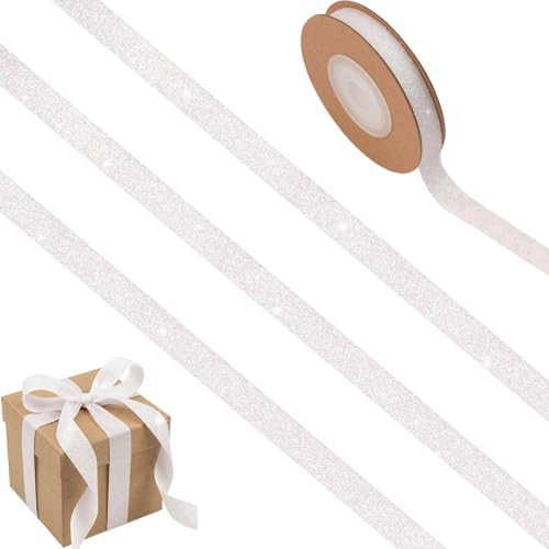 No Shed Glitter Ribbon, 3/8 5/8 7/8 Inch Sparkle, Cheer Bows Homecoming Mum Crafts Gift Wrapping,... | Amazon (US)