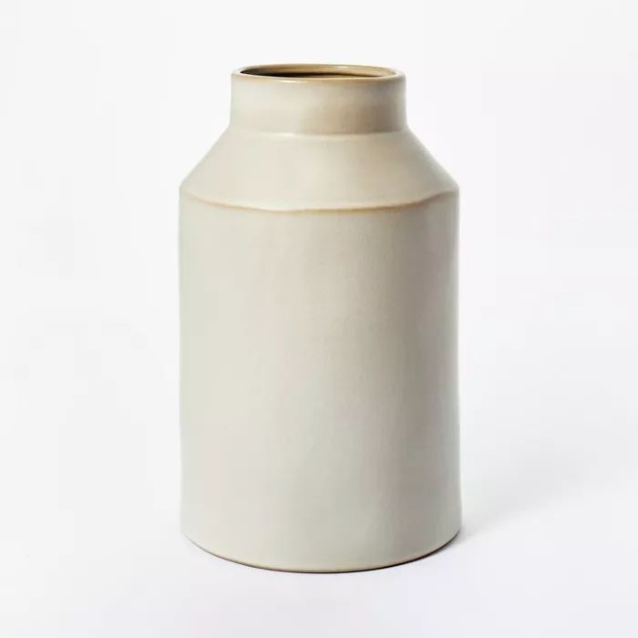 10&#34; x 6&#34; Carved Ceramic Vase Gray - Threshold&#8482; designed with Studio McGee | Target