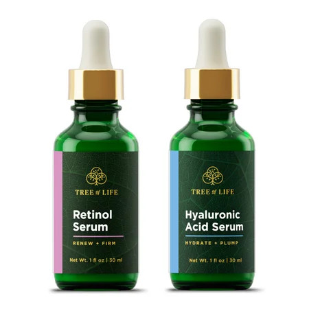 Tree of Life Retinol Serum and Hyaluronic Acid Serum for Firming and Hydrating; Set to Glow Facial S | Walmart (US)