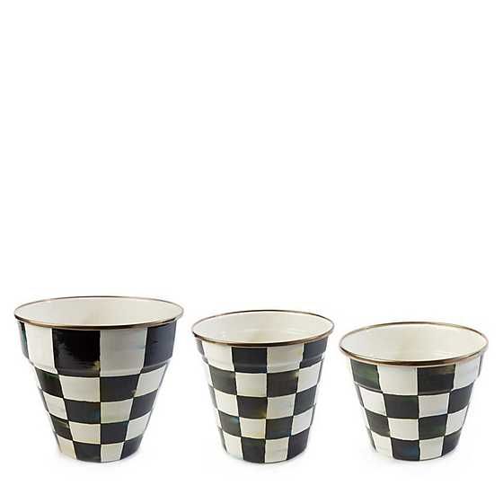 Courtly Check Enamel Garden Pots Set | MacKenzie-Childs