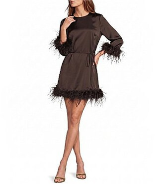 Antonio Melani Athena Long Sleeve Feather Cuff Dress -  10 | Dillard's