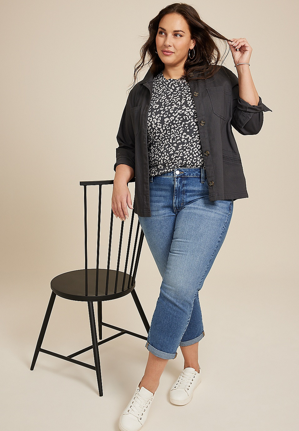 Plus Size m jeans by maurices™ Classic High Rise Rolled Hem Cropped Jean | Maurices