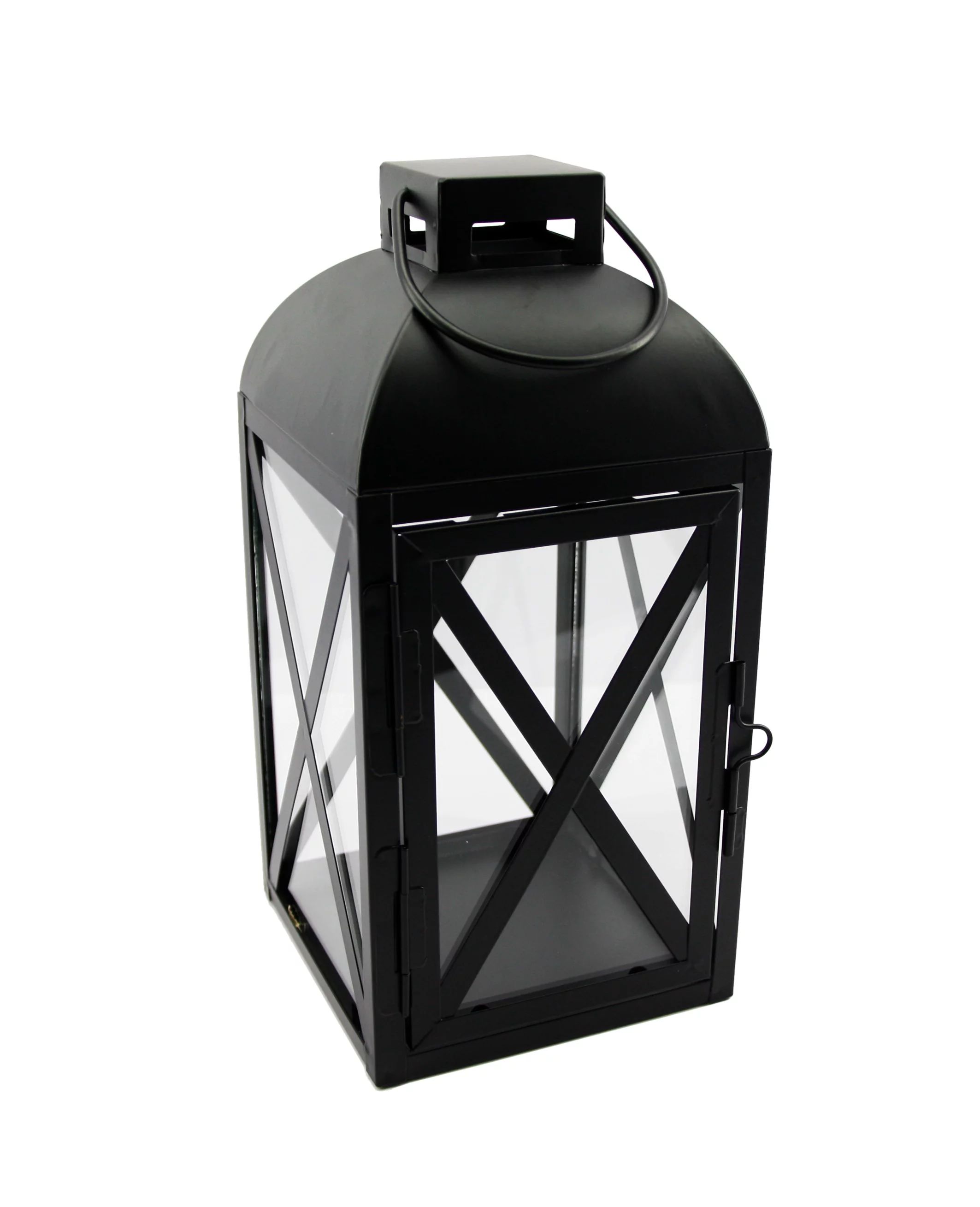 Mainstays Medium Black Metal Candle Holder Lantern | Walmart (US)