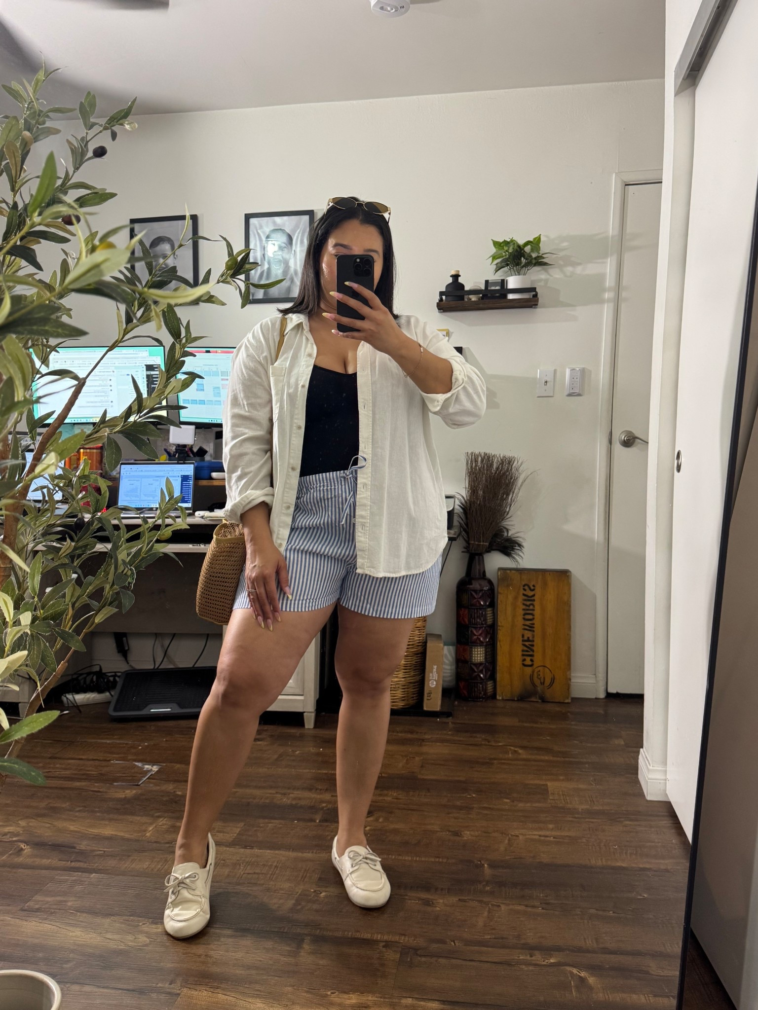Super easy casual outfit that is perfect going into spring/ summer and tummy friendly. 

Blouse - large/ runs big 
Bodysuit - large - tts 
Striped shorts - large / tts/ tummy friendly 

Spring outfit 
Summer outfit 
Midsize outfit 
Midsize fashion 
Curvy fashion 
Vacation outfit 
Boat shoes
Casual outfit 
Gingham shorts 
Striped shorts 

#LTKPetite #LTKootd #LTKMidsize #LTKootd #LTKPetite #LTKMidsize