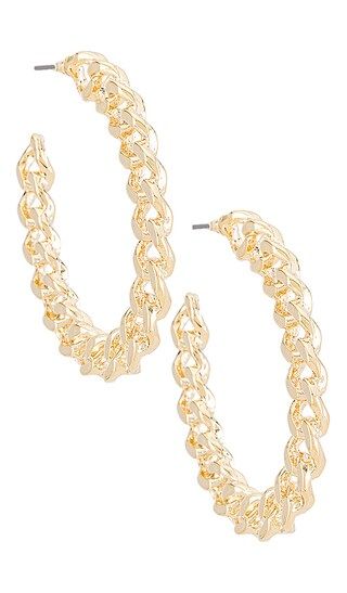 Chain Hoop Earring in Gold | Revolve Clothing (Global)