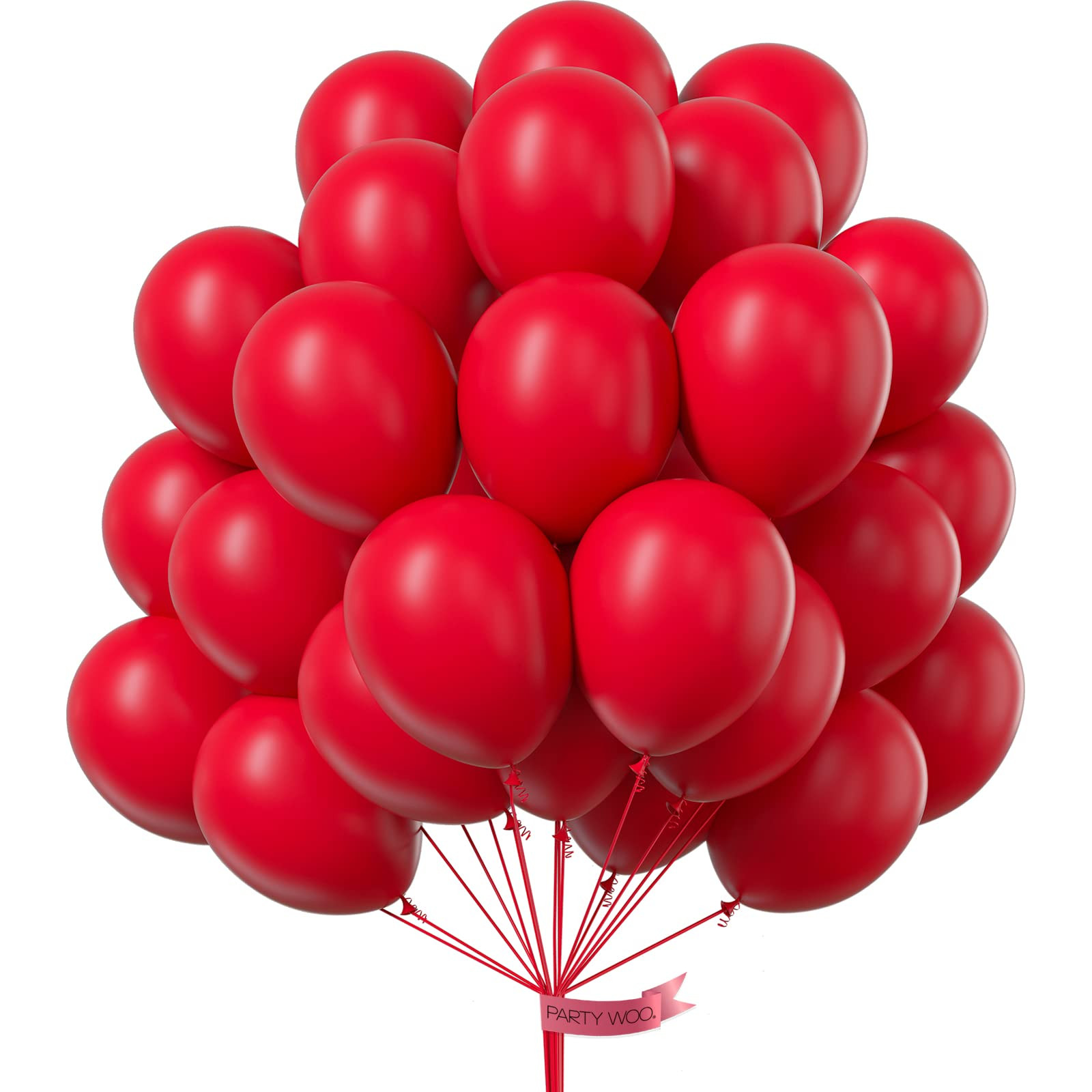 PartyWoo Red Balloons 50 pcs 12 Inch Matte Red Latex Helium Balloons for Graduation Wedding Indep... | Amazon (US)