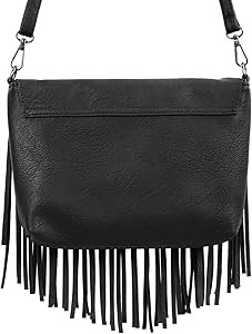 HDE Women's PU Leather Hobo Fringe Crossbody Tassel Purse Vintage Small Handbag | Amazon (US)