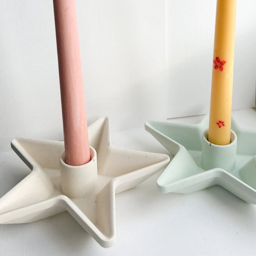 Star Shaped Candle Stick Holder Handmade Custom Colour - Etsy | Etsy (US)