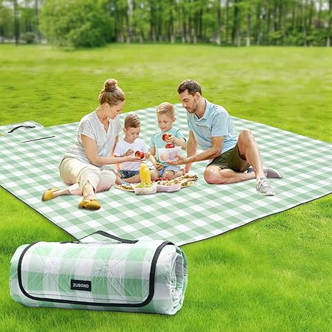 Amazon.com: Picnic Blankets Outdoor Blanket, 80''x80'' Extra Large Beach Blanket Waterproof Sandp... | Amazon (US)