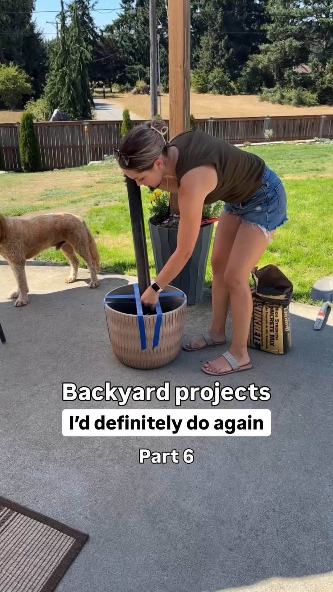 Supplies to make your own diy umbrella stand! I couldn’t find my exact planter in stock so I linked some others :) just be sure your table top is 1-3 inches wider than the TOP of your planter!