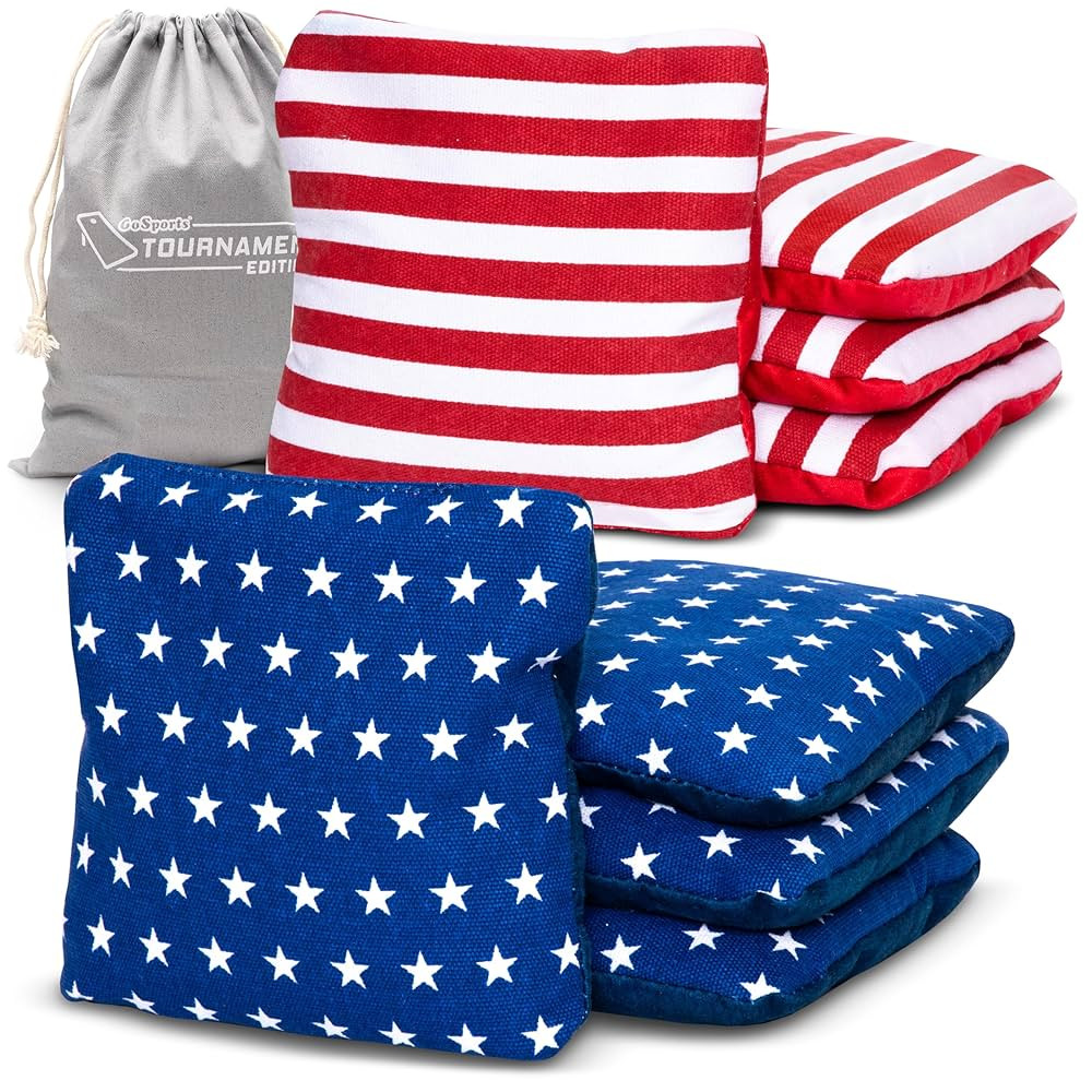 GoSports Dual Sided Cornhole Bean Bags - Slide and Stop Regulation Tournament Bean Bags, Set of 8 | Amazon (US)