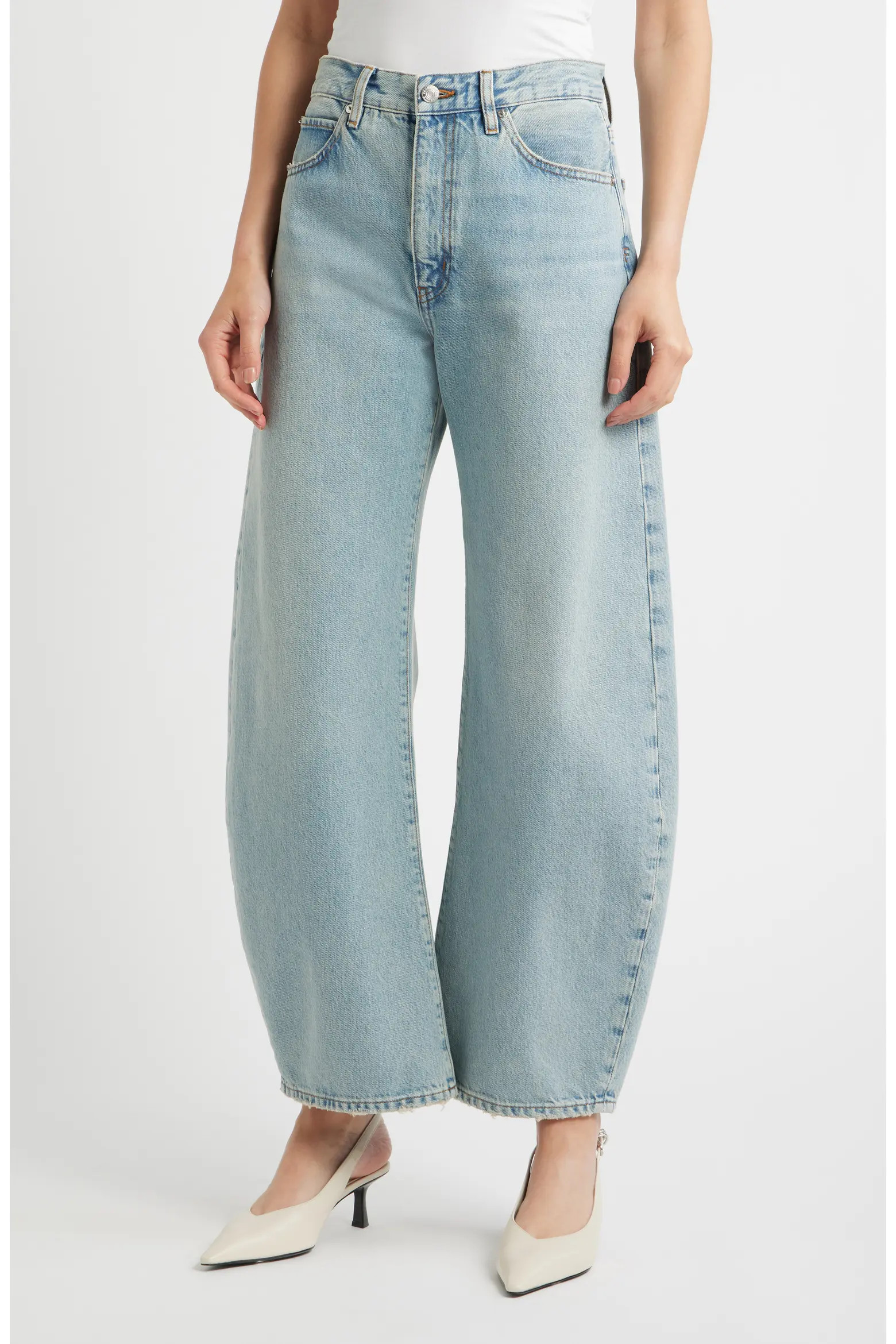 The Bow High Waist Barrel Jeans (Women) | Nordstrom | Nordstrom