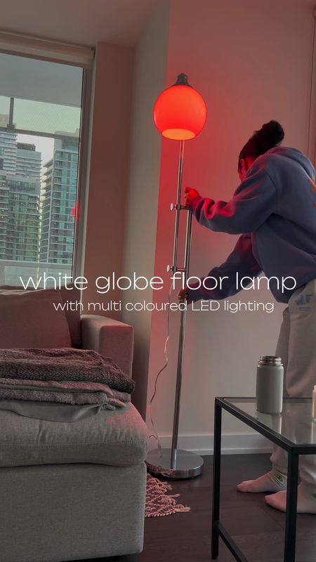 White globe floor lamp with multi coloured LED lights 🛋️ #globelamp #floorlamp #livingroomlamp #ledlightbulb #home 

#LTKhome #LTKBacktoSchool #LTKSeasonal
