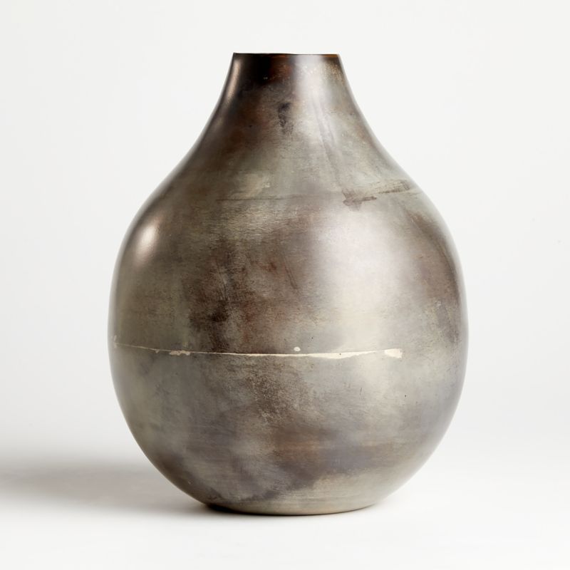 Bringham Large Metal Vase + Reviews | Crate & Barrel | Crate & Barrel