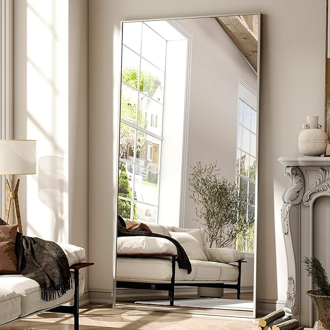 Full-Length Mirror, 71"x28" Floor Mirror with Stand, Mirror Full Length,Full Body Mirror with Alu... | Amazon (US)