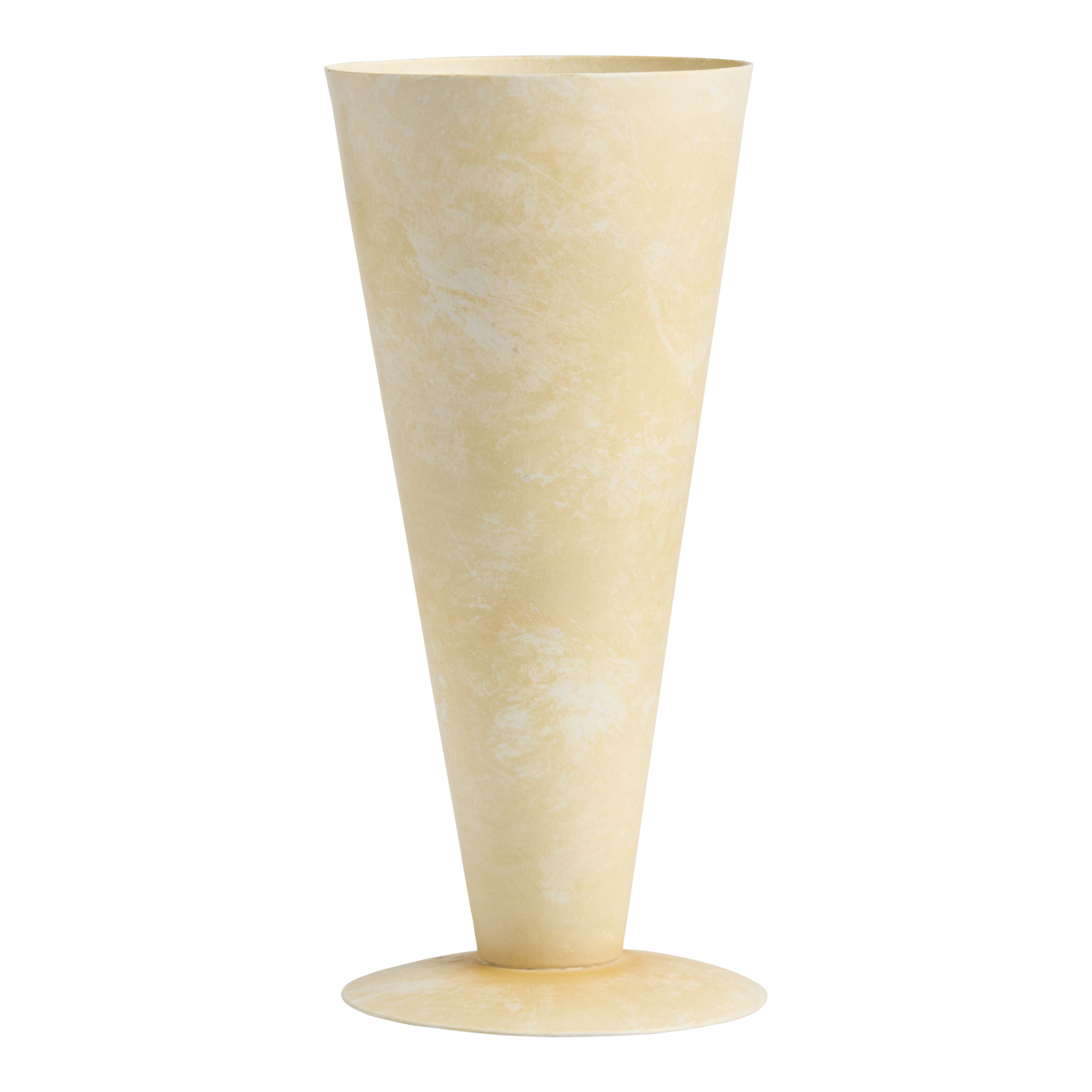 Cream Antiqued Metal Cone Vase | World Market