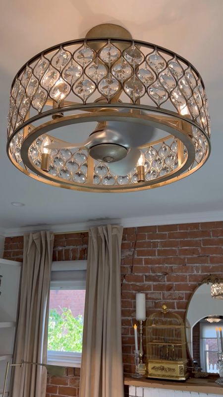 Elevate your space with this stunning crystal chandelier / fan featuring  precision-cut crystals that reflect light beautifully. Perfect for adding a touch of timeless elegance and luxury to any room.

#chandelier 
#fandlier
#homelighting

#LTKHome #LTKVideo