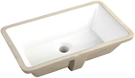 20.9 Inch Rectrangle Undermount Vitreous Ceramic Lavatory Vanity Bathroom Sink Pure White | Amazon (US)