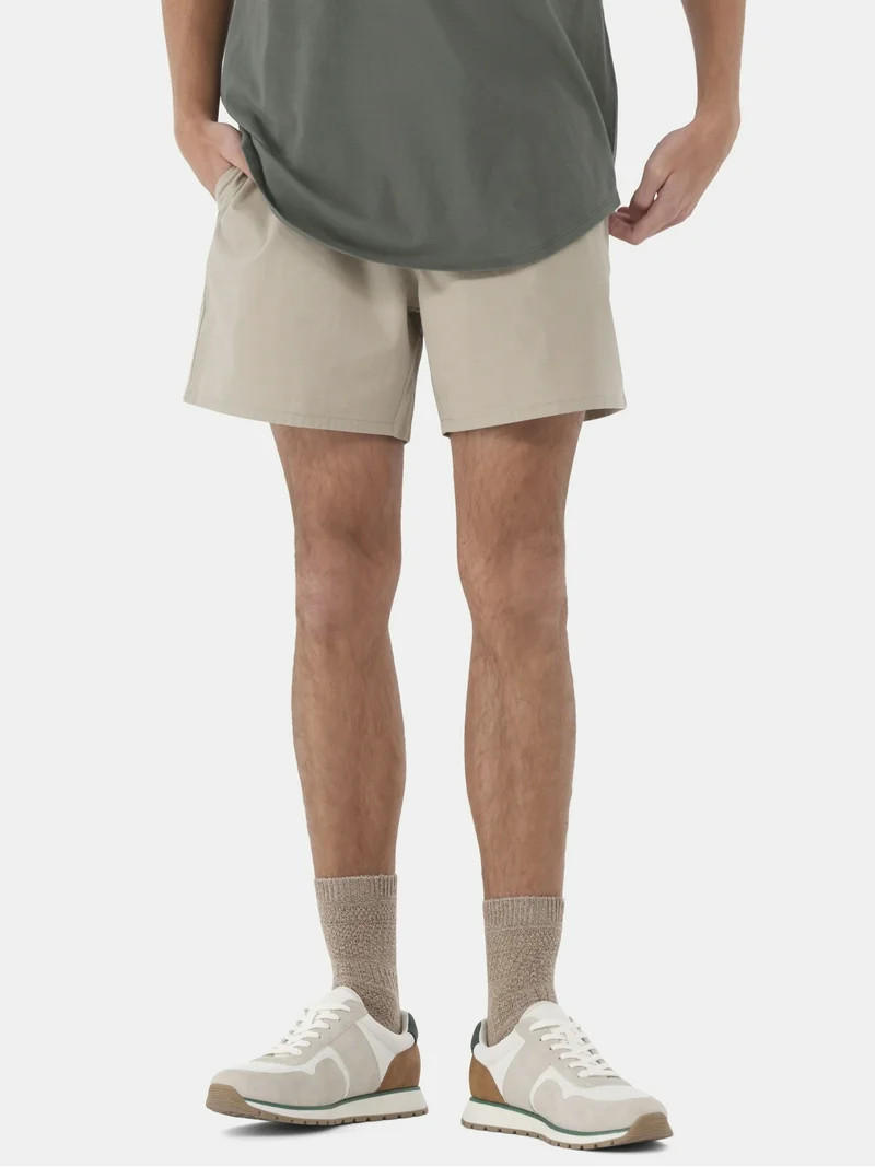 No Boundaries Men's & Big Men's Cotton Twill 6" Shorts, Sizes XS-5XL | Walmart (US)
