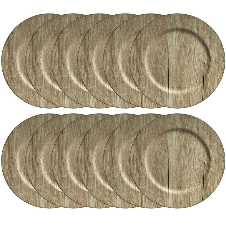 12 Pack: 13" Gray Woodgrain Charger by Celebrate It™ | Walmart (US)